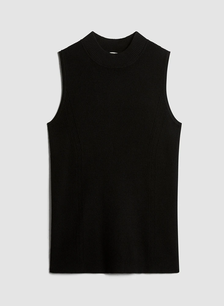 Sleeveless Mock Neck Sweater