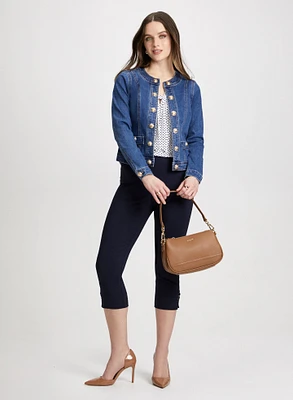 Button Trim Denim Jacket