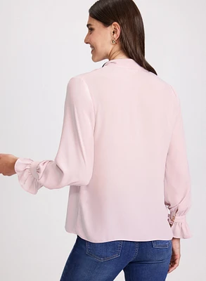 Tie Neck Long Sleeve Blouse