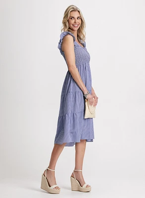 Ruffled Sleeveless Midi Dress