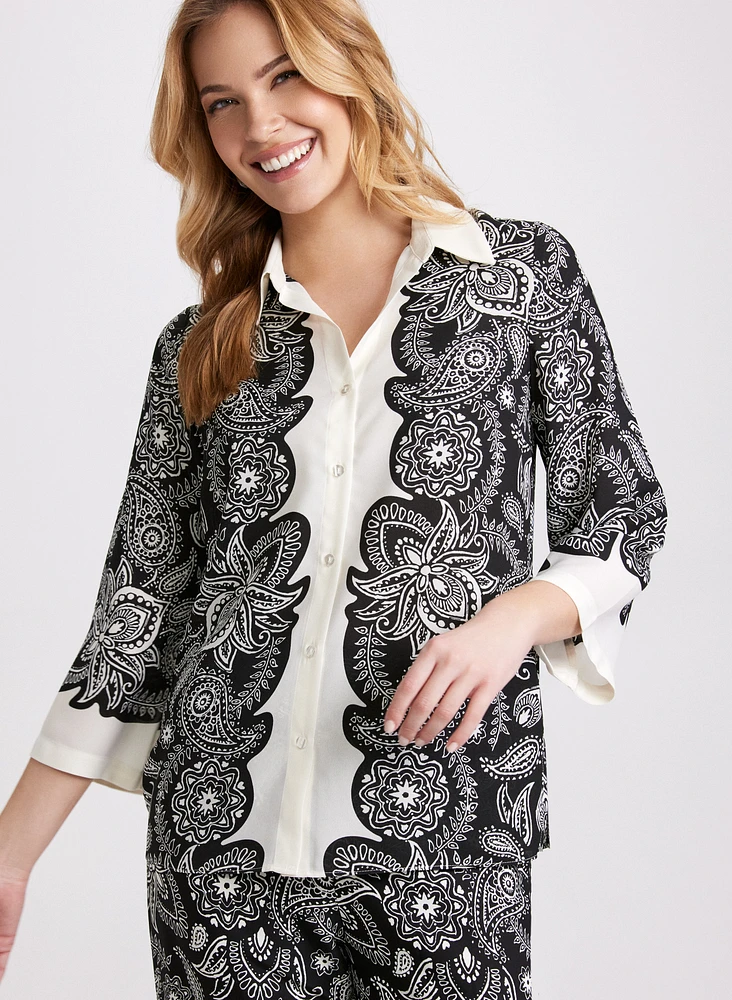 Paisley Placement Print Blouse