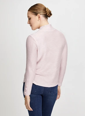 Ottoman Knit Mock Neck Top