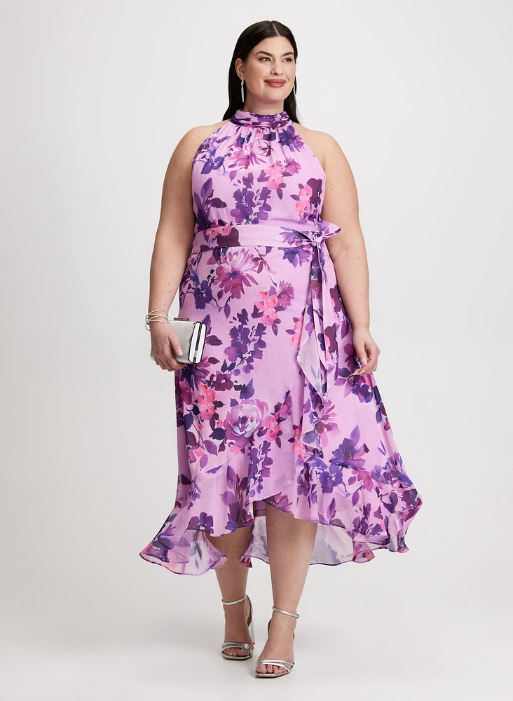 Halter Neck Floral Dress