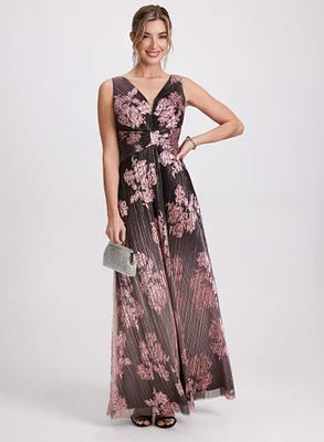 Robe florale plissée