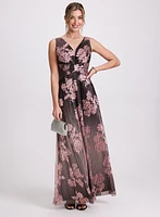 Pleated Floral Dress