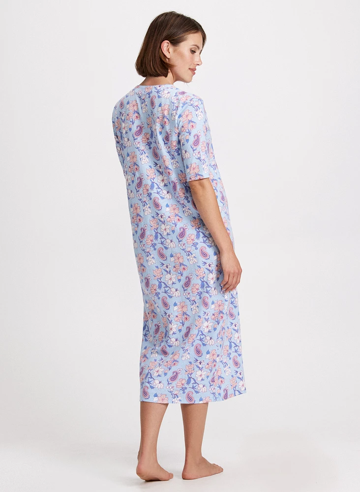 Mixed Print Nightgown