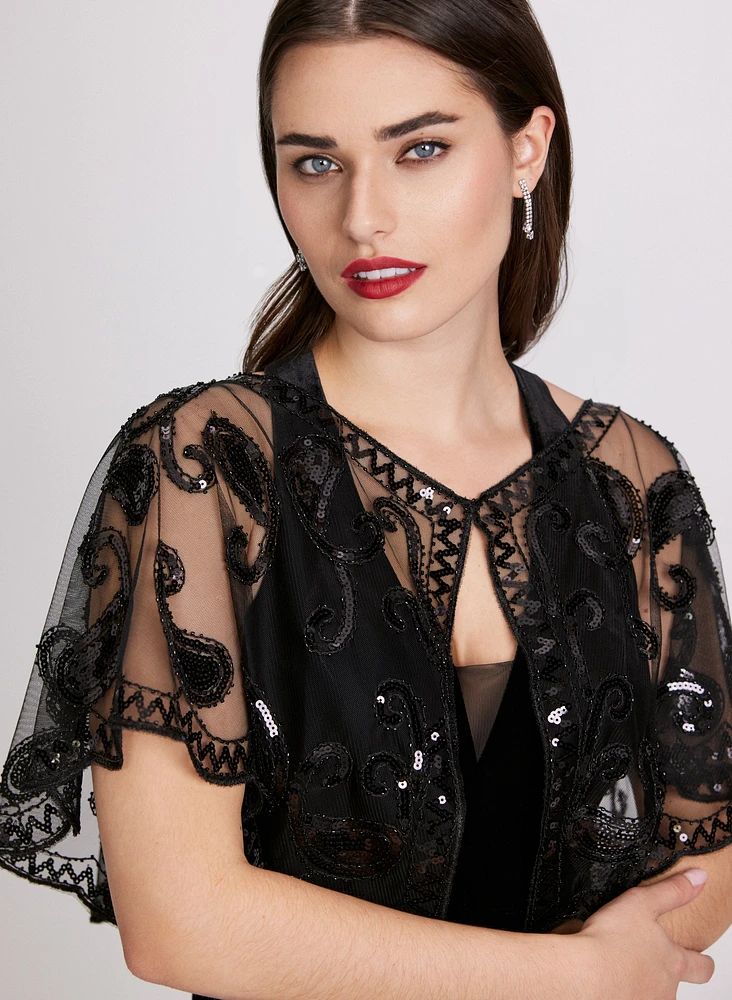 Sheer Mesh Capelet