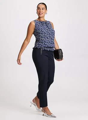 Blouse à motif léopard et pantalon à jambe étroite