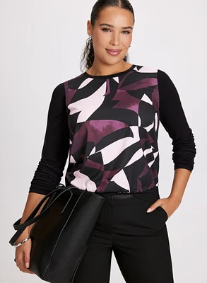 Geometric Print Long Sleeve Top