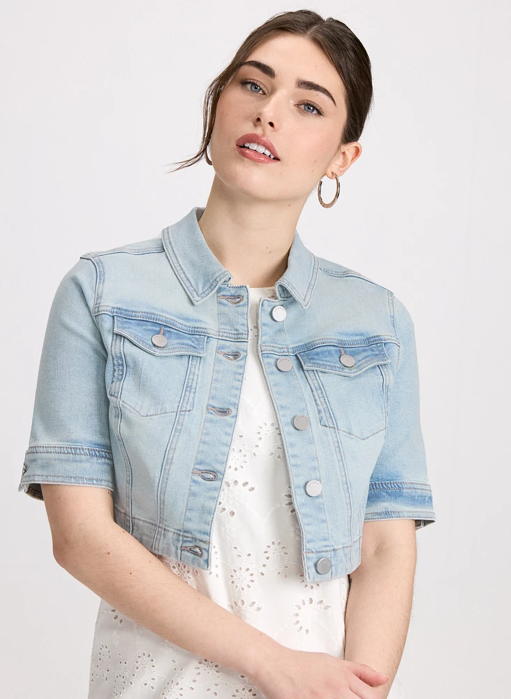 Veste écourtée en denim