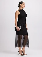 Draped Mesh Dress