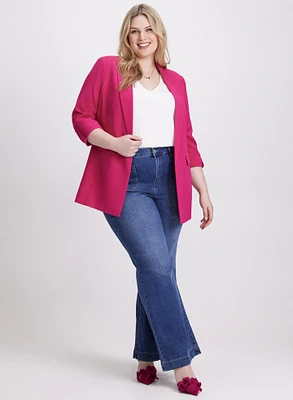 Open Twill Jacket & Wide-Leg Jeans