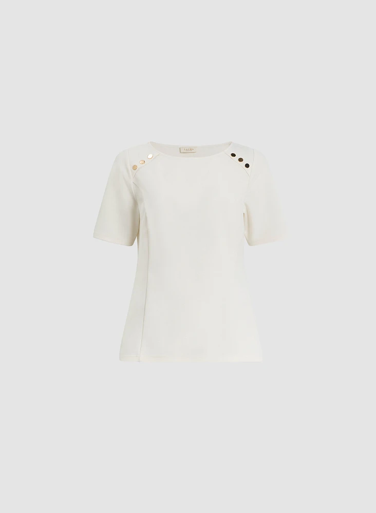 Button Detail Peplum Top