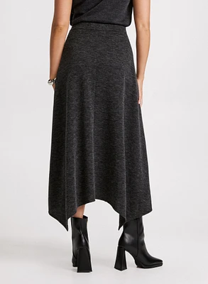 Asymmetric Hem Midi Skirt