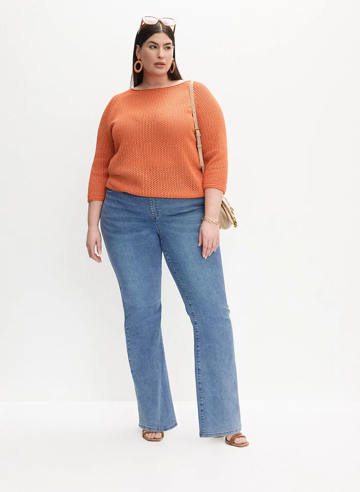 Melanie Lyne - Chain Trim Flare-Leg Jeans