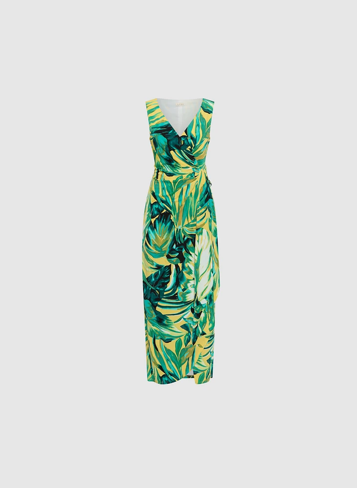 Robe maxi à imprimé tropical