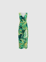 Robe maxi à imprimé tropical