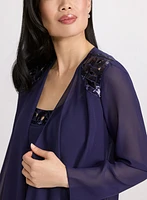 Ensemble à veste et robe en chiffon