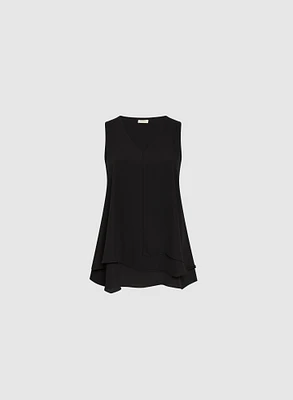 V-Neck Sleeveless Layered Blouse