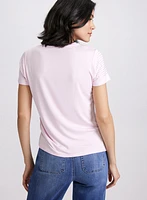 T-shirt à détail de pierres