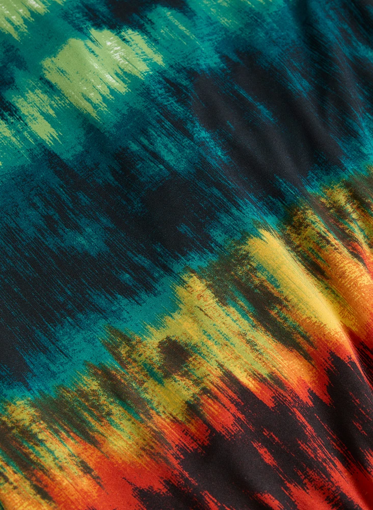 Robe maxi à motif abstrait