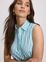 Blouse rayée sans manches