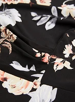 Robe fleurie à coupe ajustée et évasée