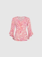 Paisley 3/4 Bell Sleeve Top
