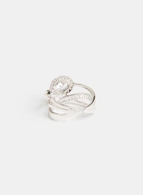 Cubic Zirconia Stacked Cocktail Ring