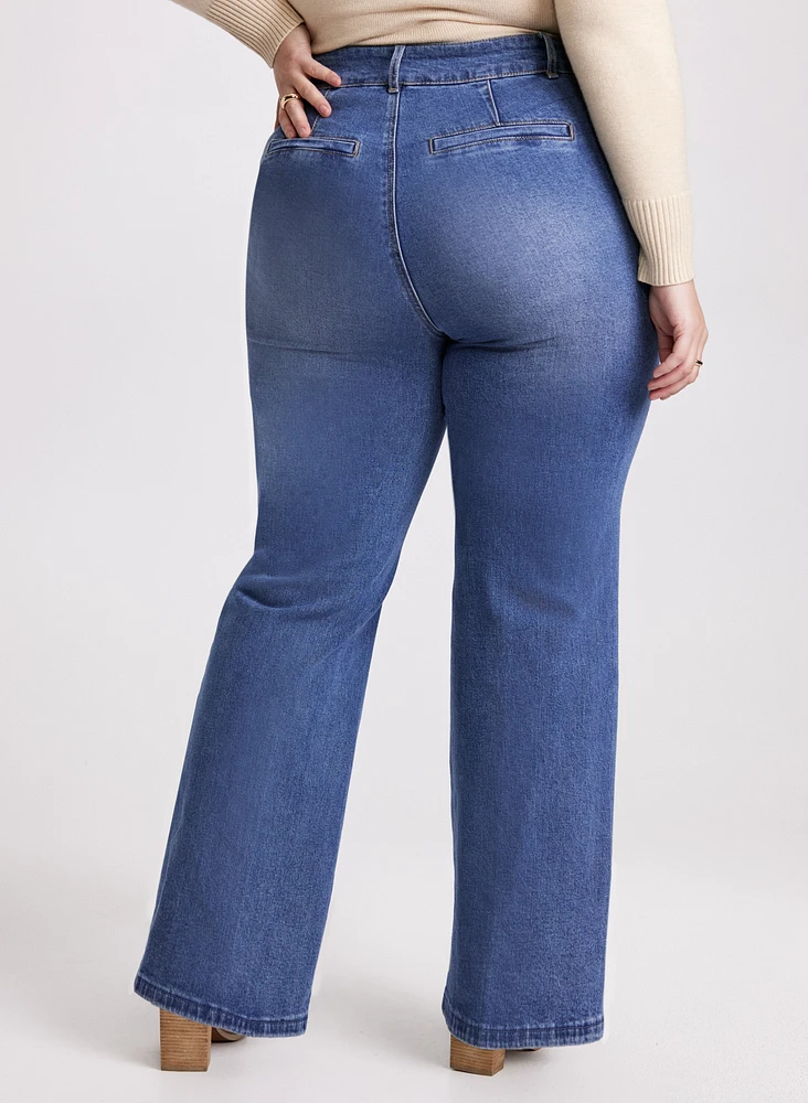 Pantalon en denim évasé