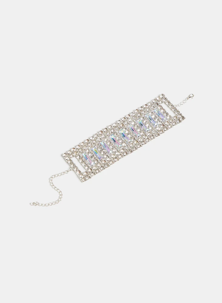 Wide Crystal Bracelet