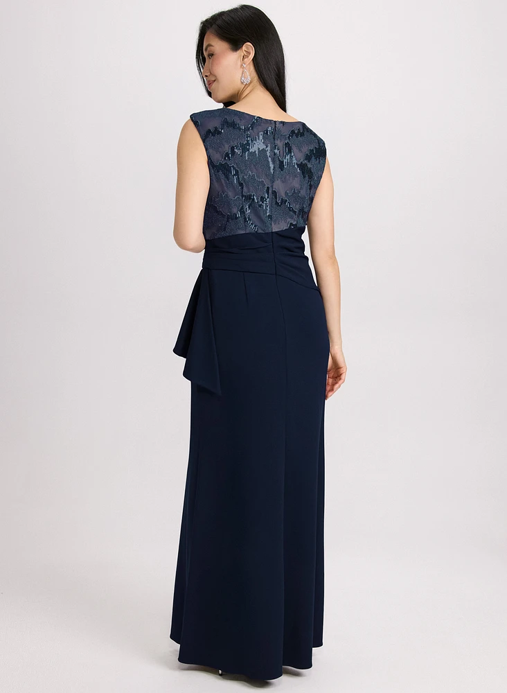 Ruched Sequin Embellished Dress