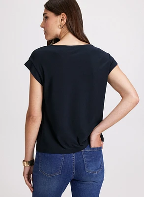 Button Shoulder Detail Top