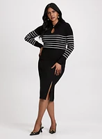 Front Slit Pencil Skirt