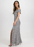 Sequin Embellished Off-Shoulder Dress