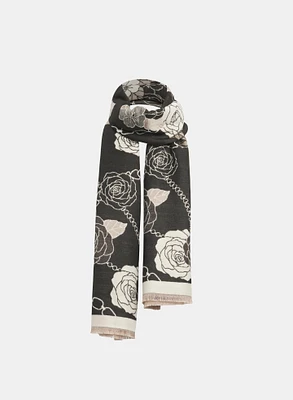 Foulard réversible à motif floral