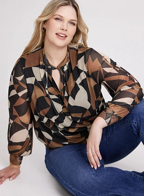 Geometric Twist-Neck Top