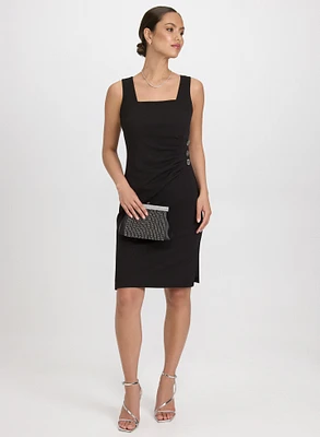 Jeweled Button Detail Dress
