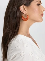 Bead & Knit Hoop Earrings