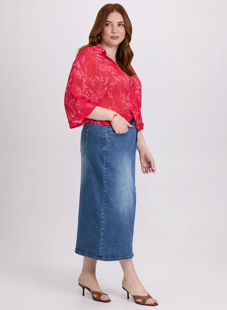 Jupe midi en denim