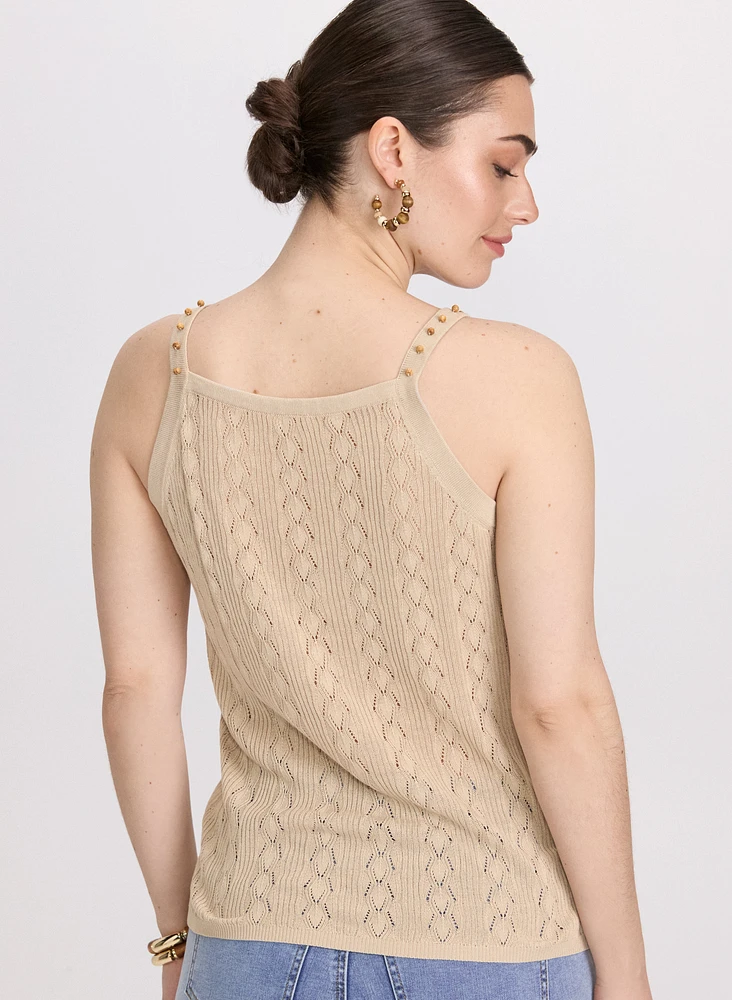 Beaded Sleeveless Sweater