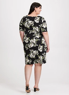 Fitted Floral Jersey Dress