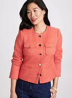 Bouclé Button-Down Jacket