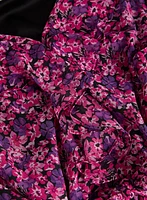 Robe florale à volants avants