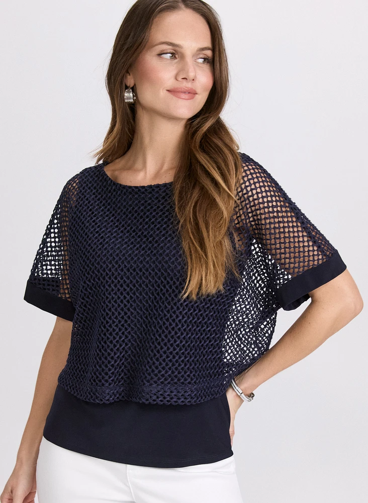 Short Sleeve Crochet Top