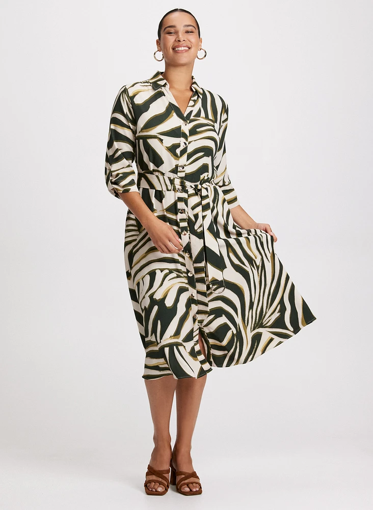 Robe midi à motif animal