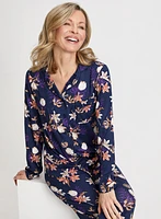 Ensemble pyjama haut et pantalon à motif floral