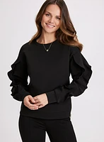 Ruffle Sleeve Sweatshirt