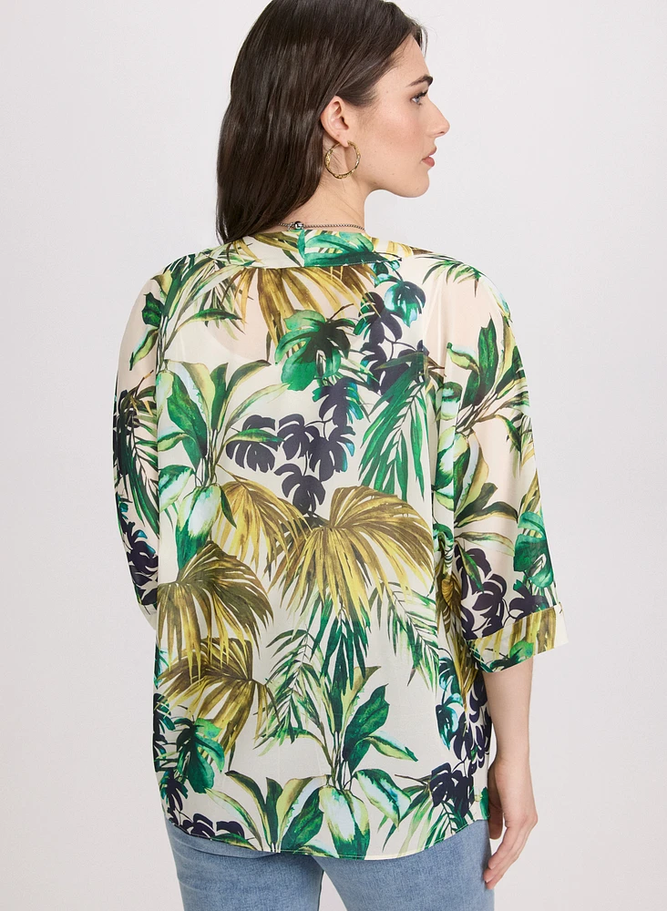 Blouse tropicale ouverte