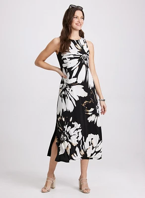 Robe midi à motif floral